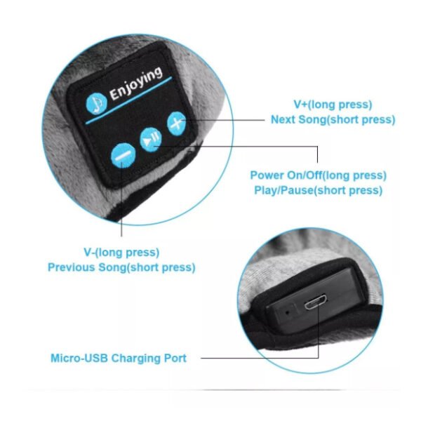 Tapa Olho Máscara de Dormir Fone De Ouvido Bluetooth Confortável - Image 6