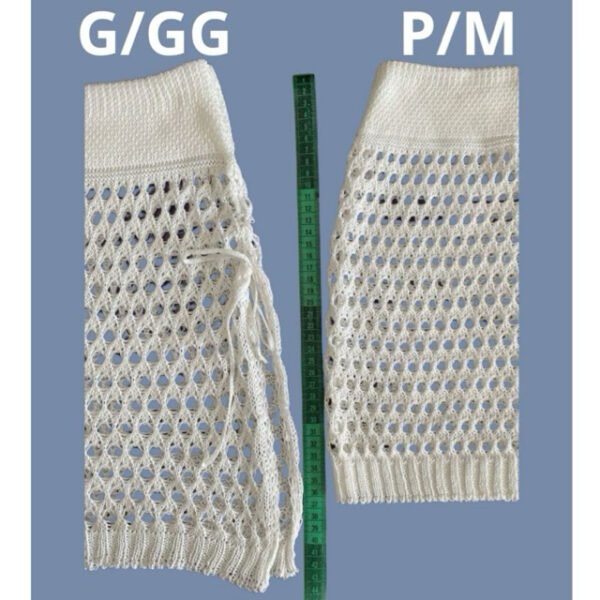 Saia Crochê Tricot com Cordão Fenda Lateral Praia Piscina - Image 4