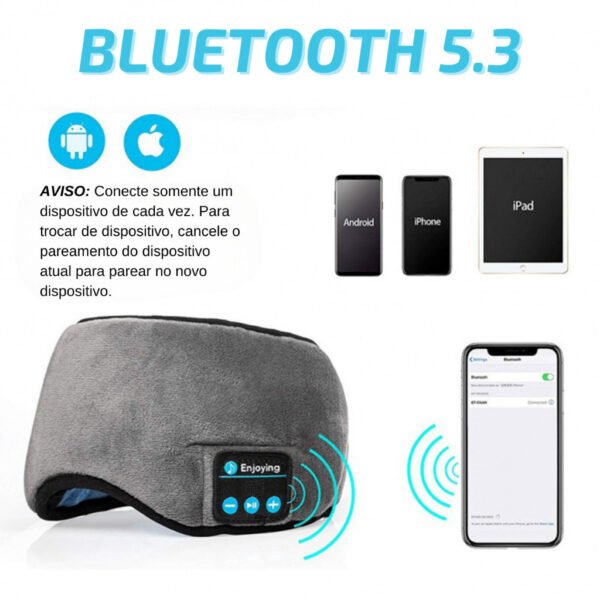 Tapa Olho Máscara de Dormir Fone De Ouvido Bluetooth Confortável - Image 7