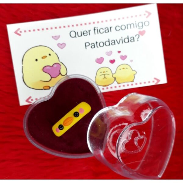 Par Anéis Patodavida com Caixinha Pato