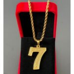 Colar Corrente Pingente 7 Banhado a Ouro 18k