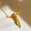 Corrente Masculina Jesus Cristo 3D Joia Ouro