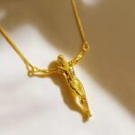 Corrente Masculina Jesus Cristo 3D Joia Ouro