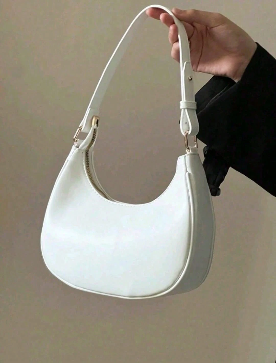 Bolsa Feminina Transversal Meia-Lua Elegante com Alça Removível
