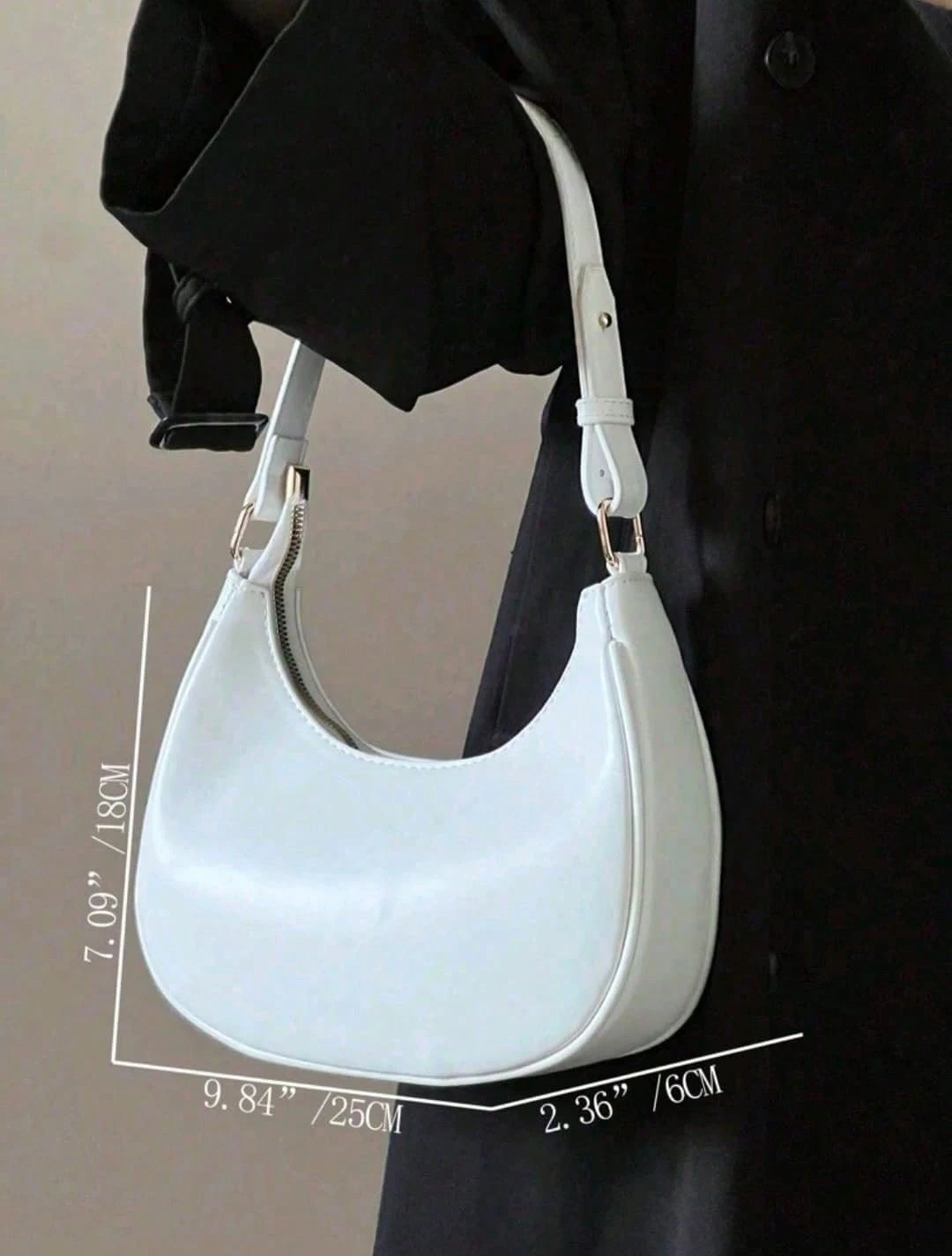 Bolsa Feminina Transversal Meia-Lua Elegante com Alça Removível - Imagem 5